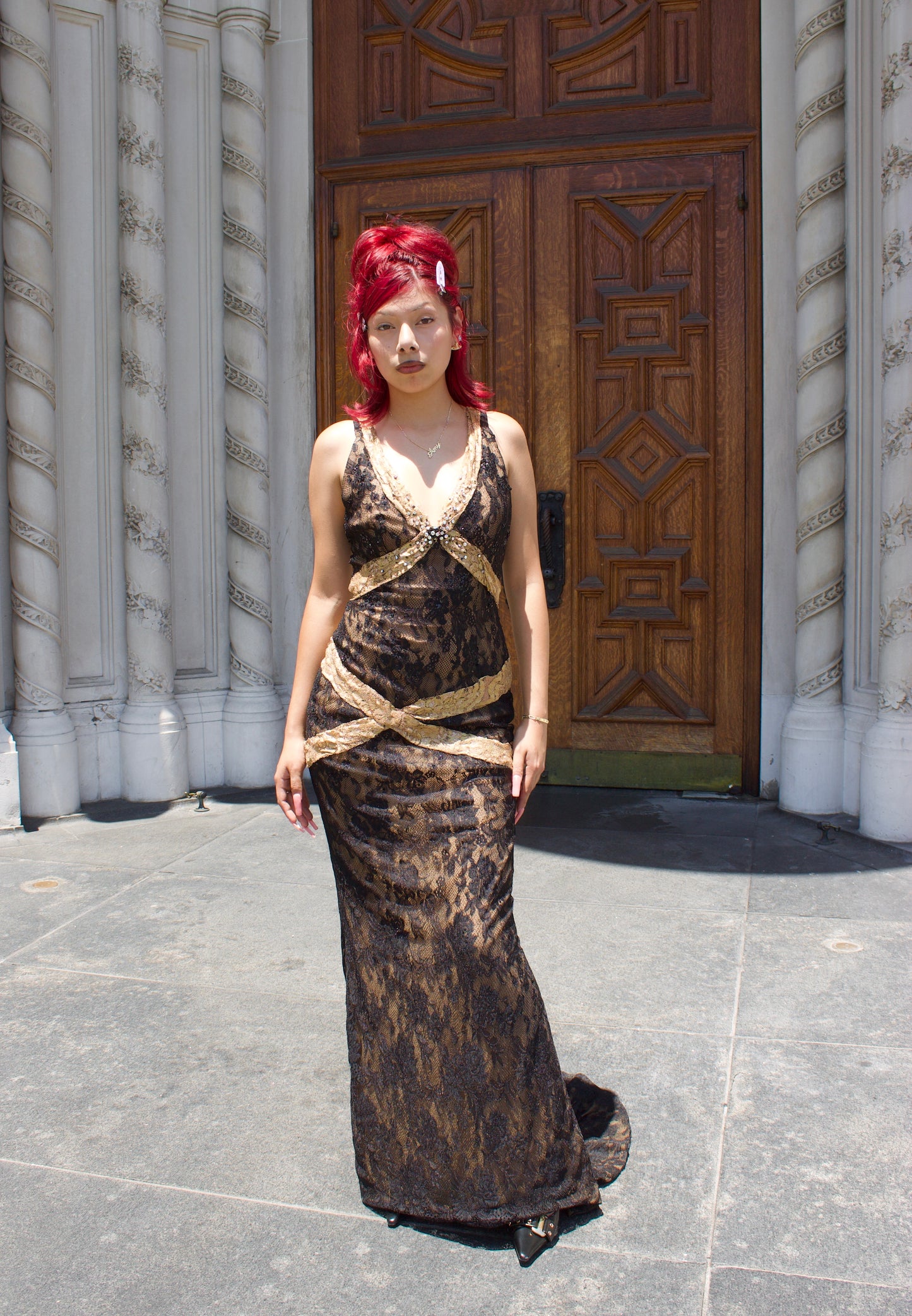 Long lace gown