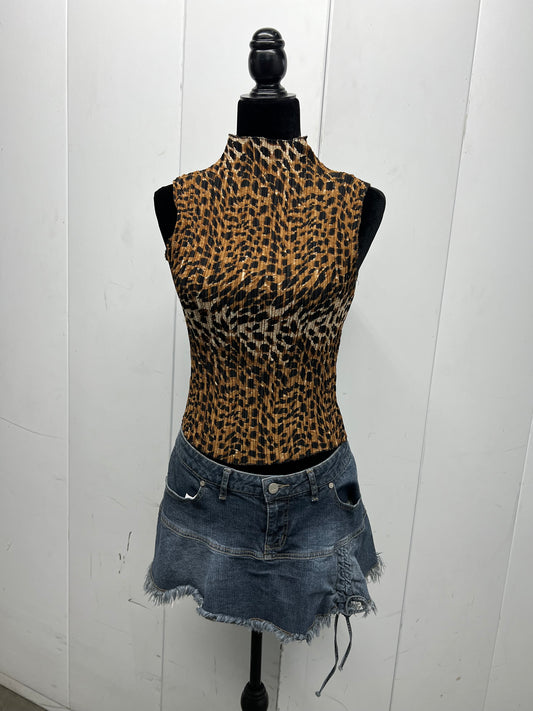 Vintage mesh leopard top