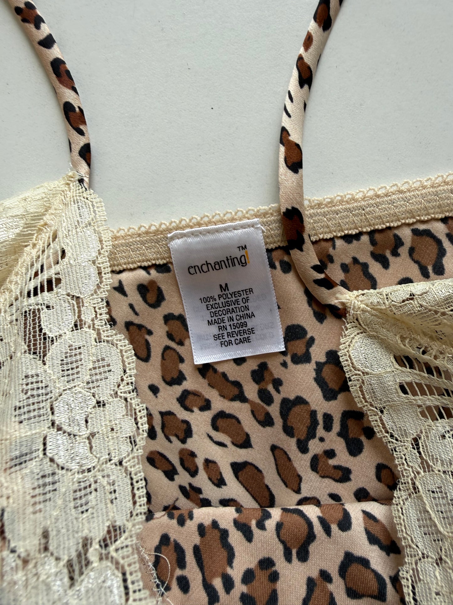 Vintage leopard lace cami top