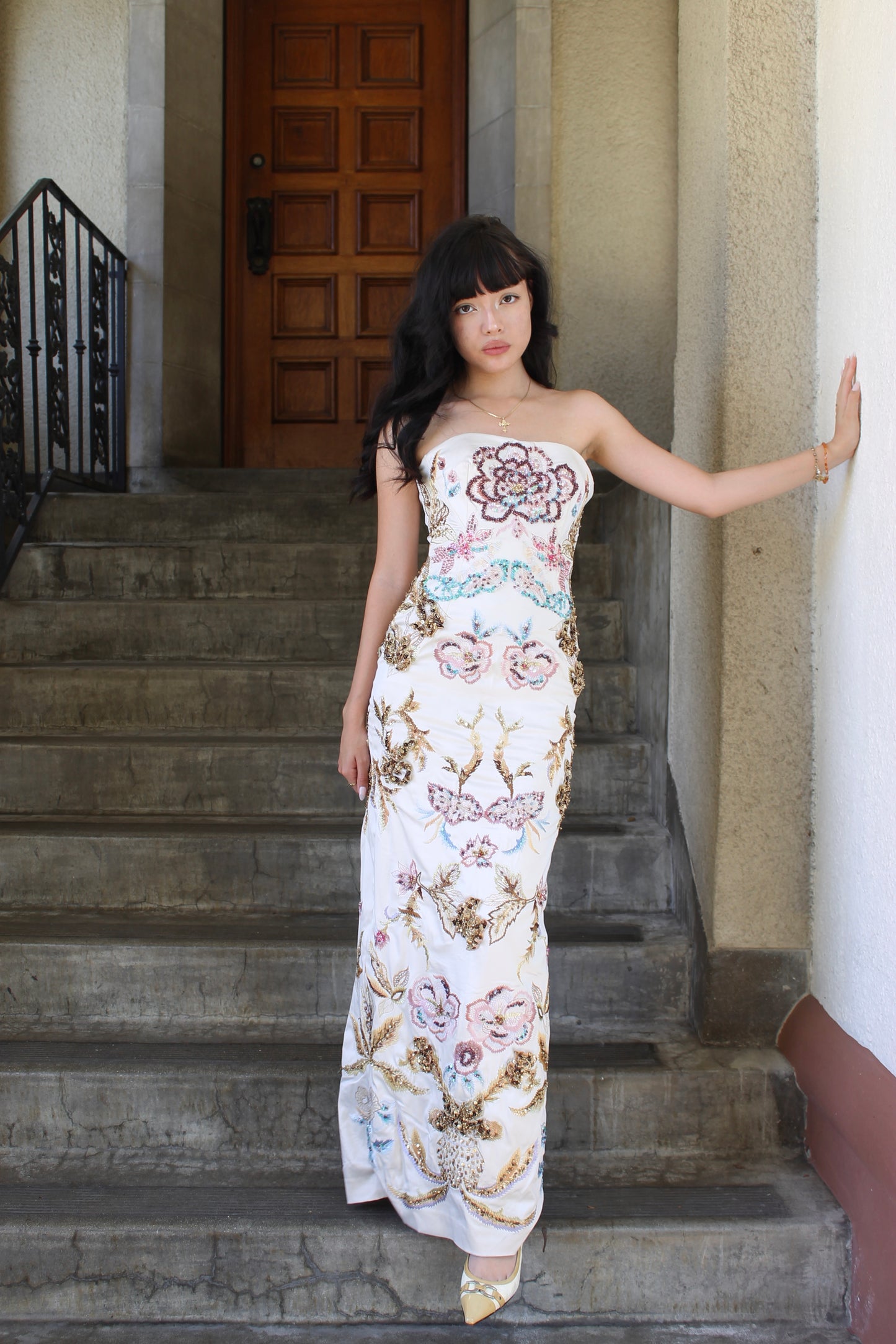 Flower beaded gown