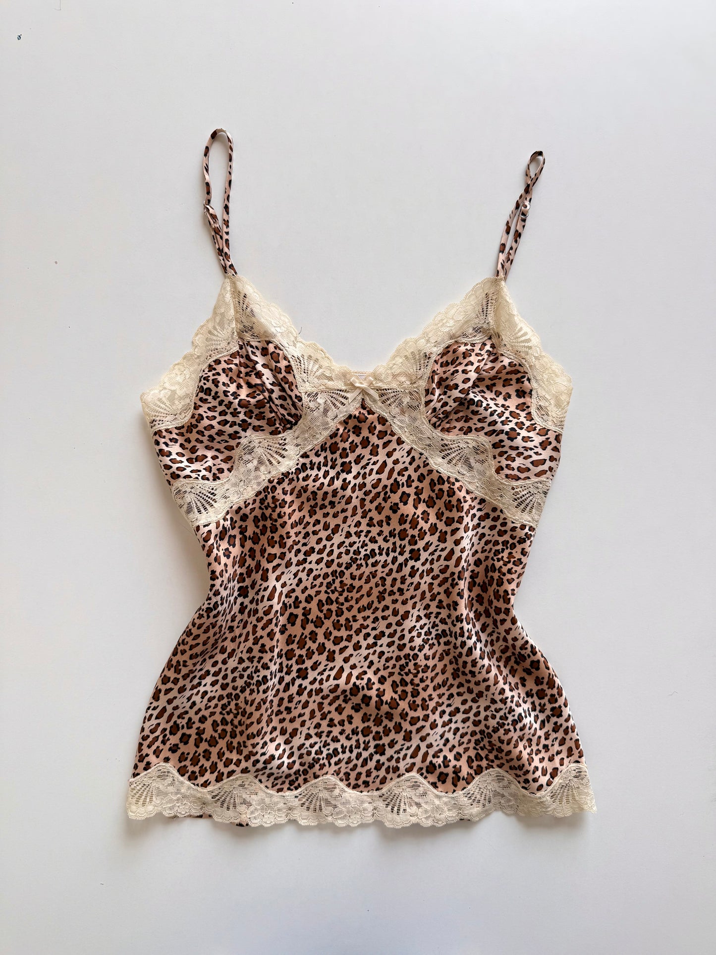 Vintage leopard lace cami top