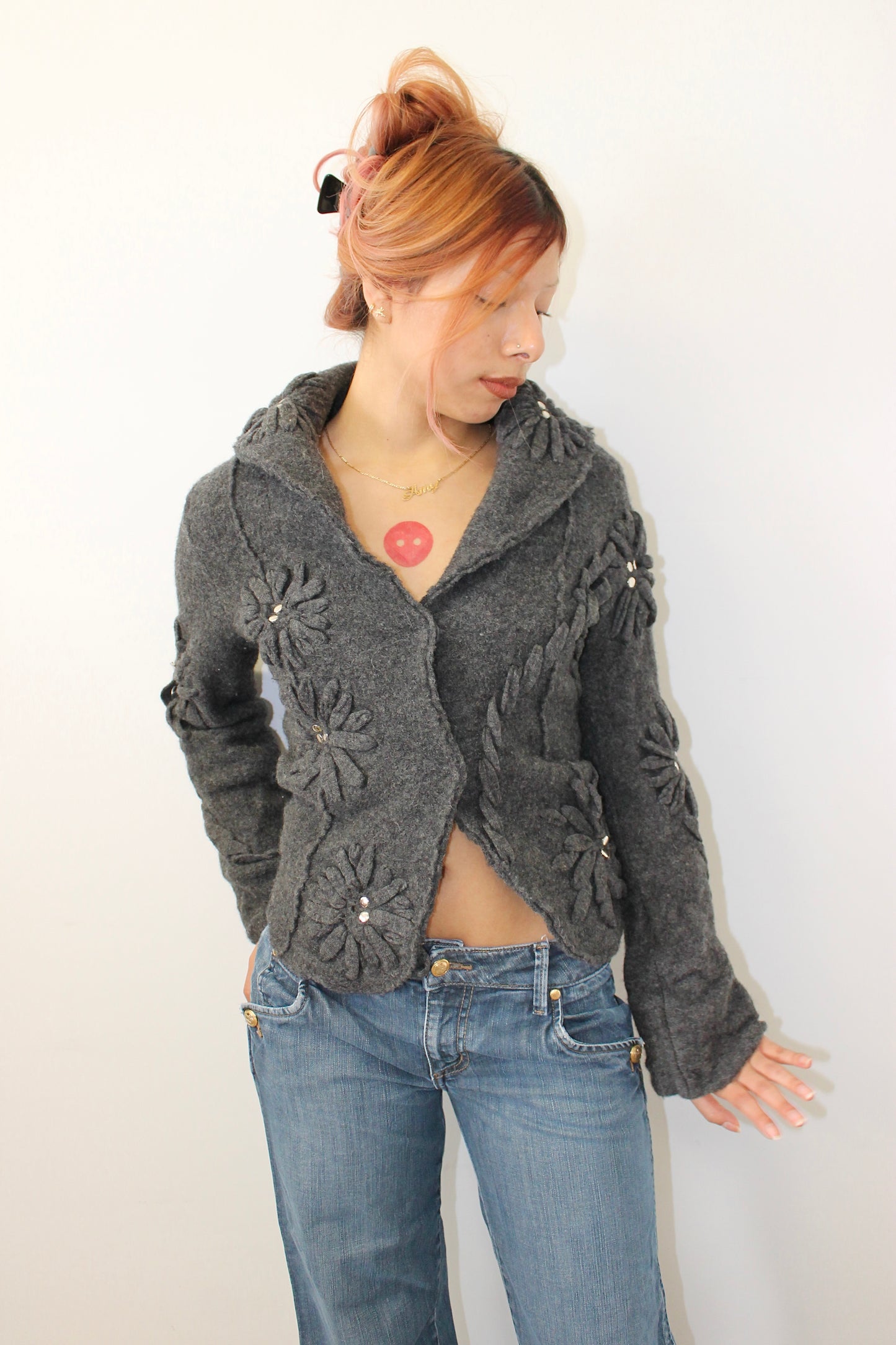 Vintage wool button up sweater