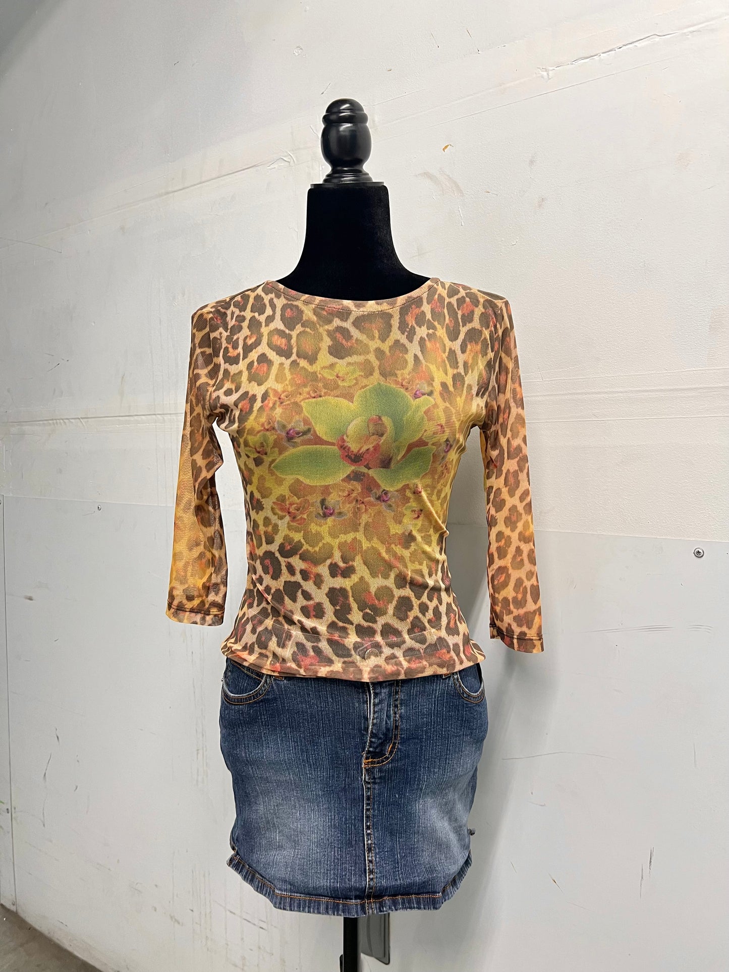 90’s mesh leopard top