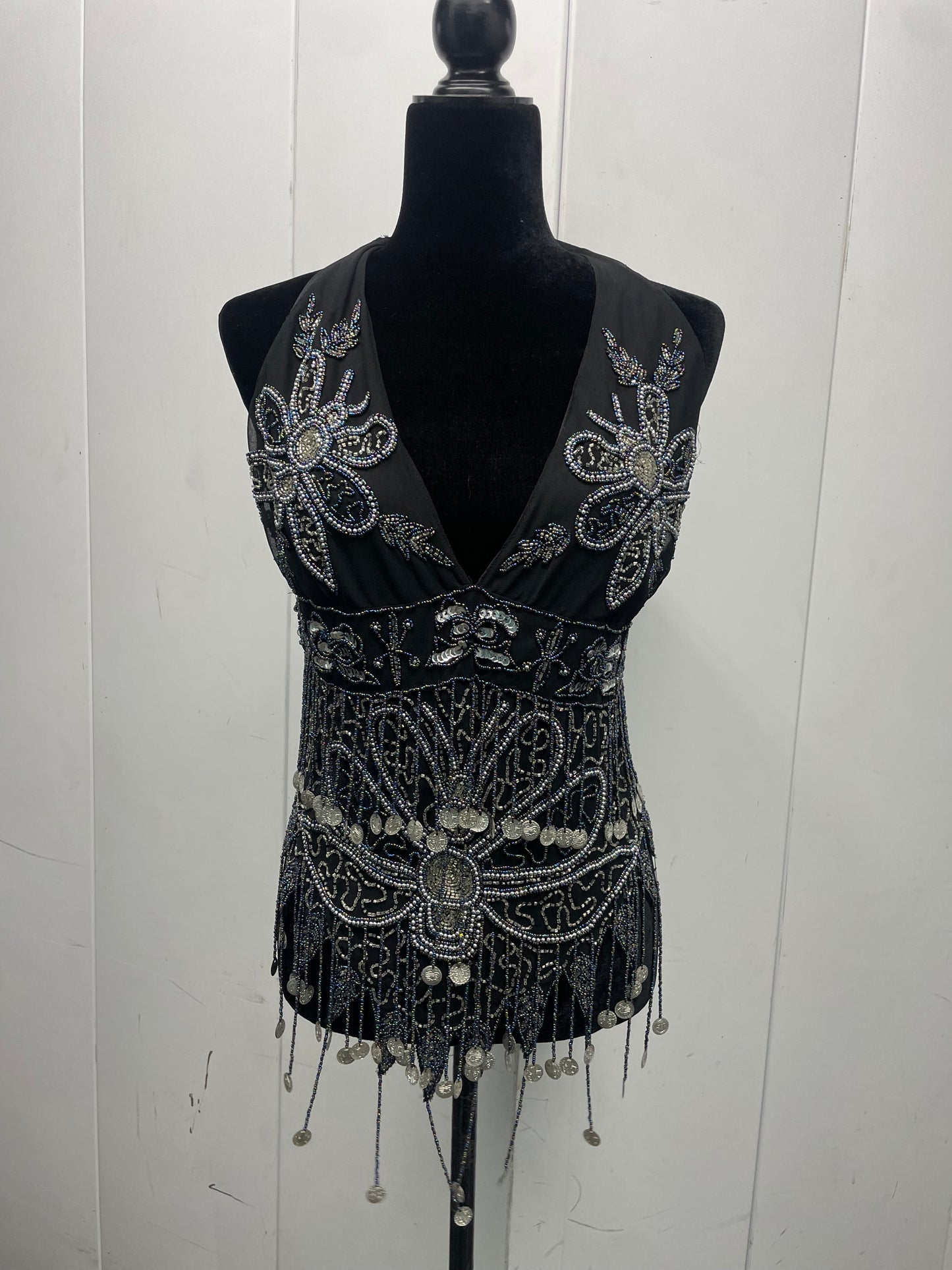 Vintage beaded butterfly halter top