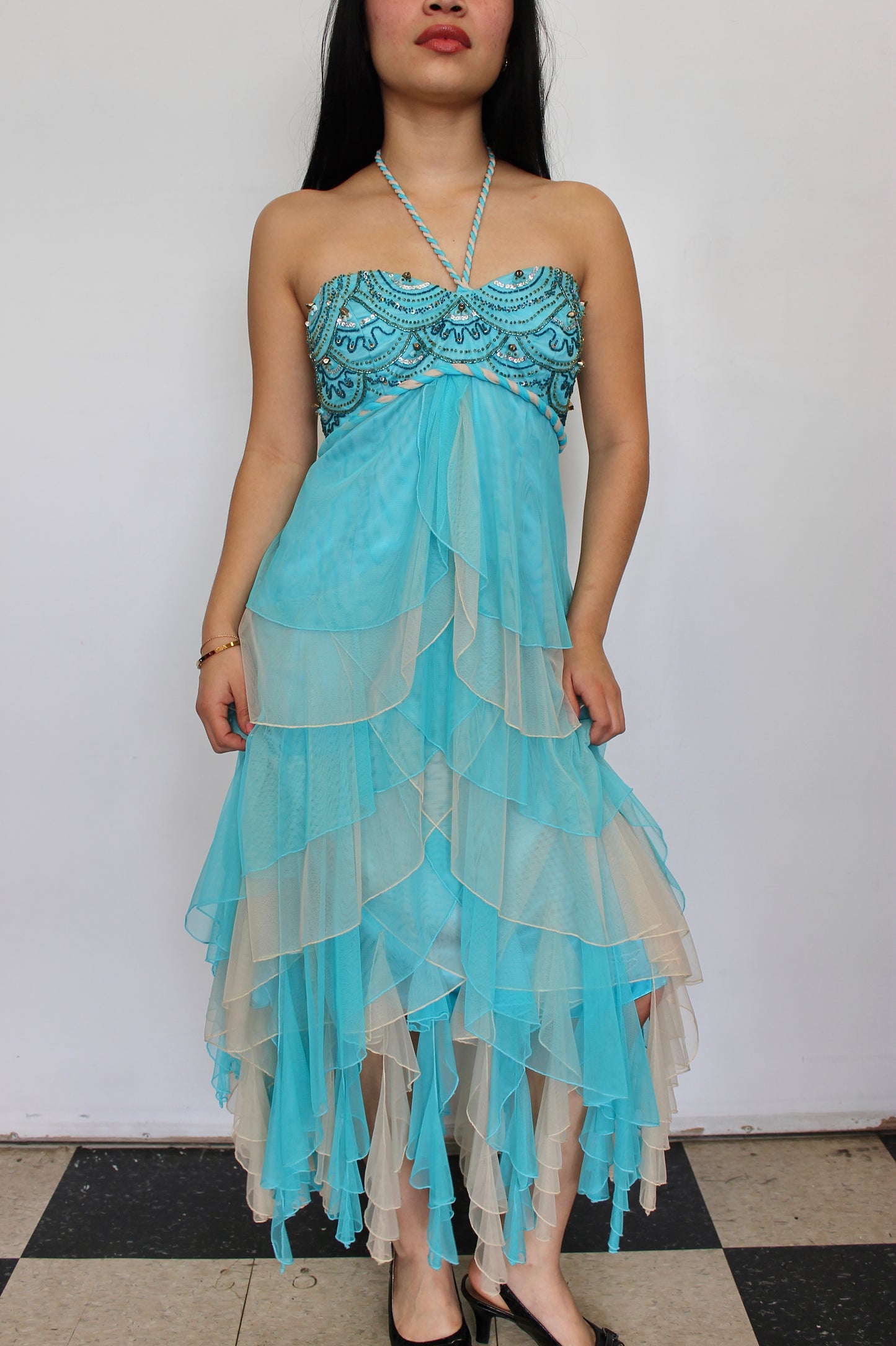 Vintage aqua mermaid dress