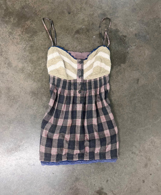 Vintage Y2K plaid babydoll top