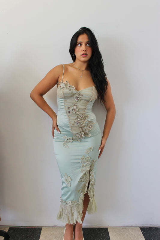 Mandalay mint 2 piece embroidered set