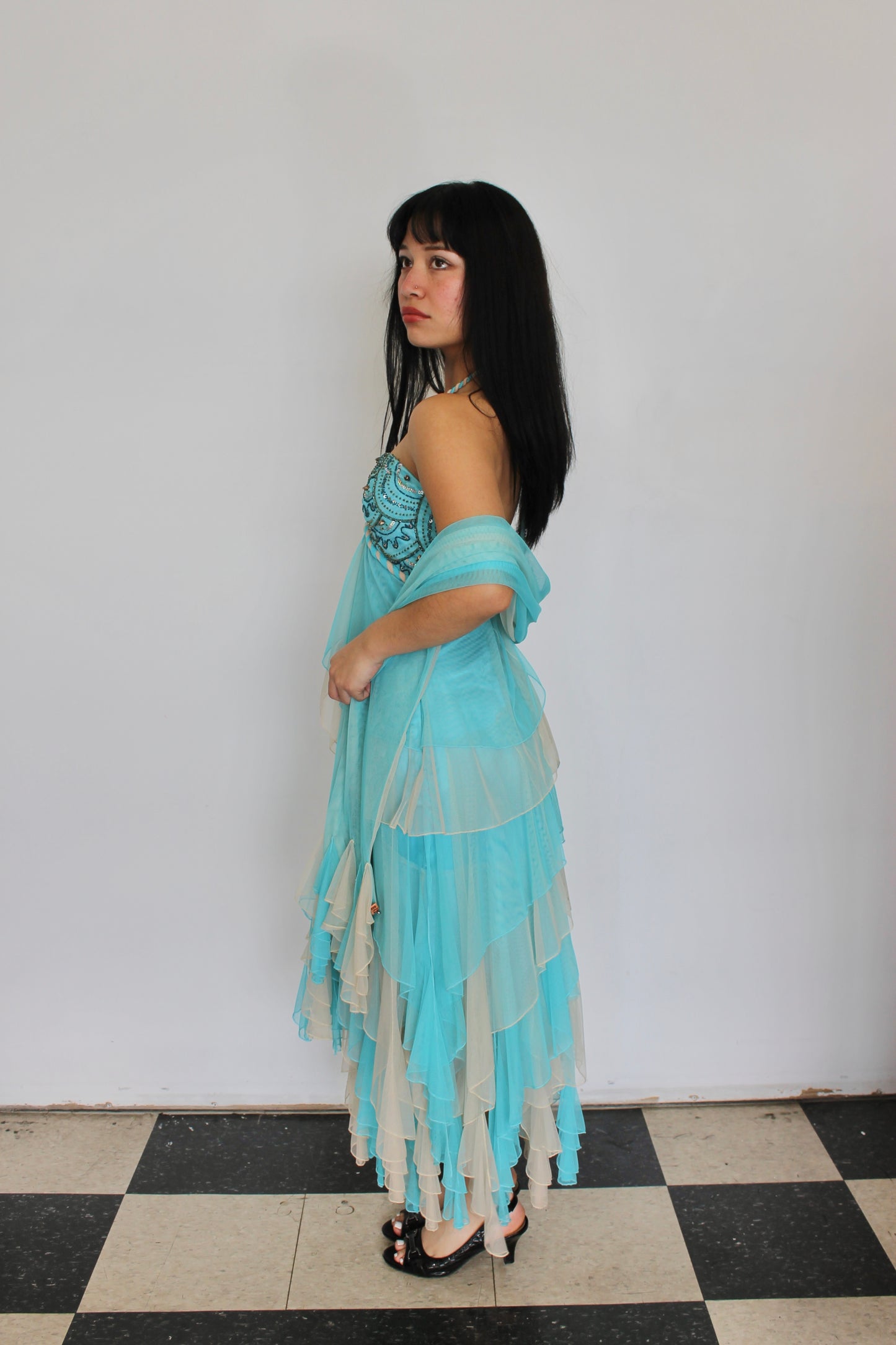 Vintage aqua mermaid dress