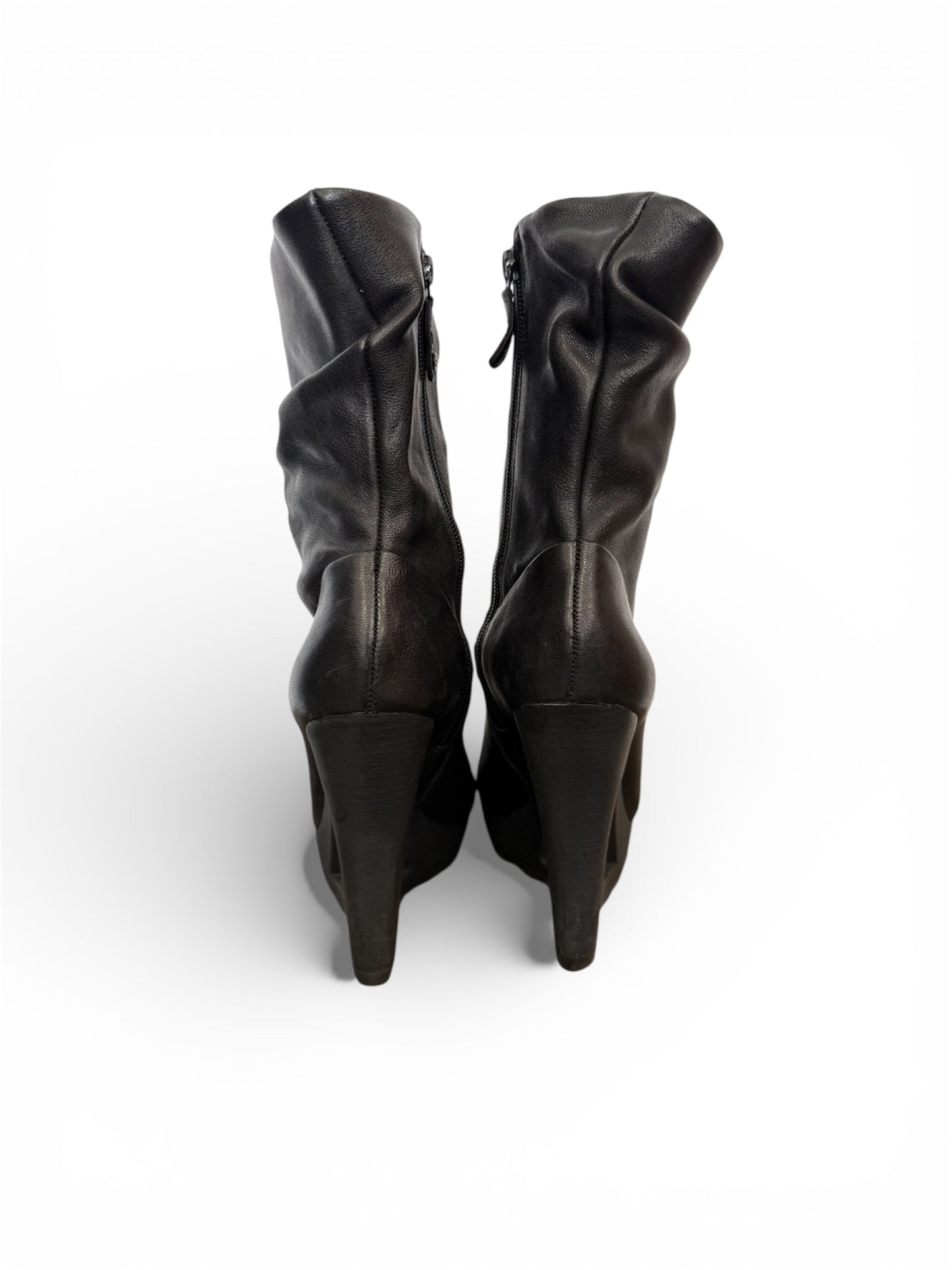 Vintage black leather boots