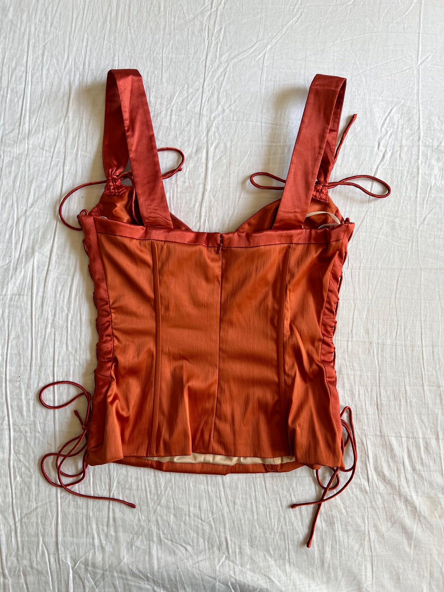 Orange laceup corset