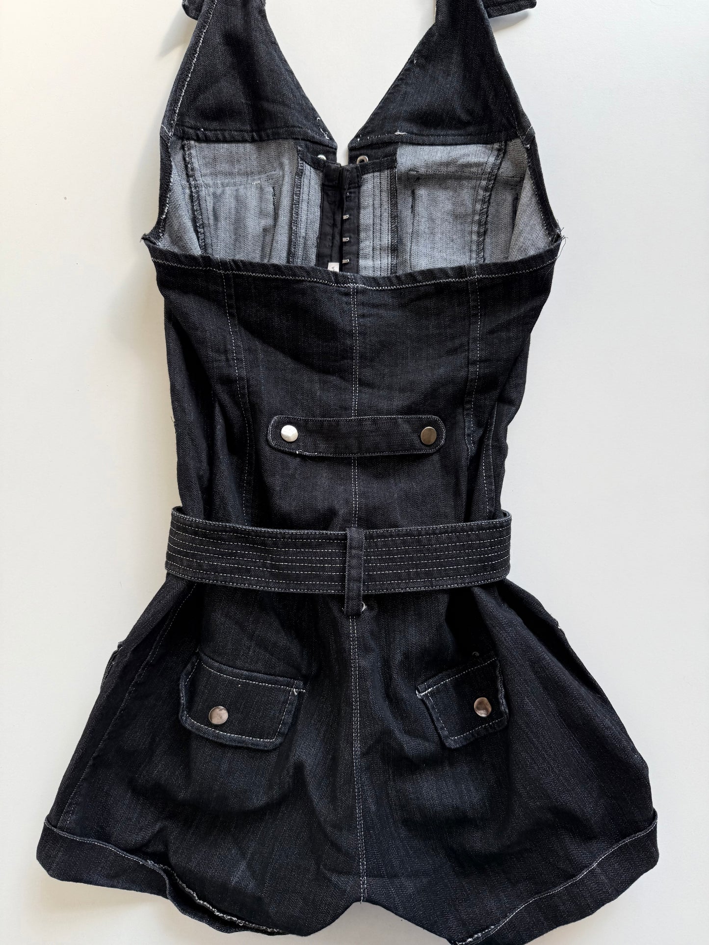 Vintage denim haltered romper