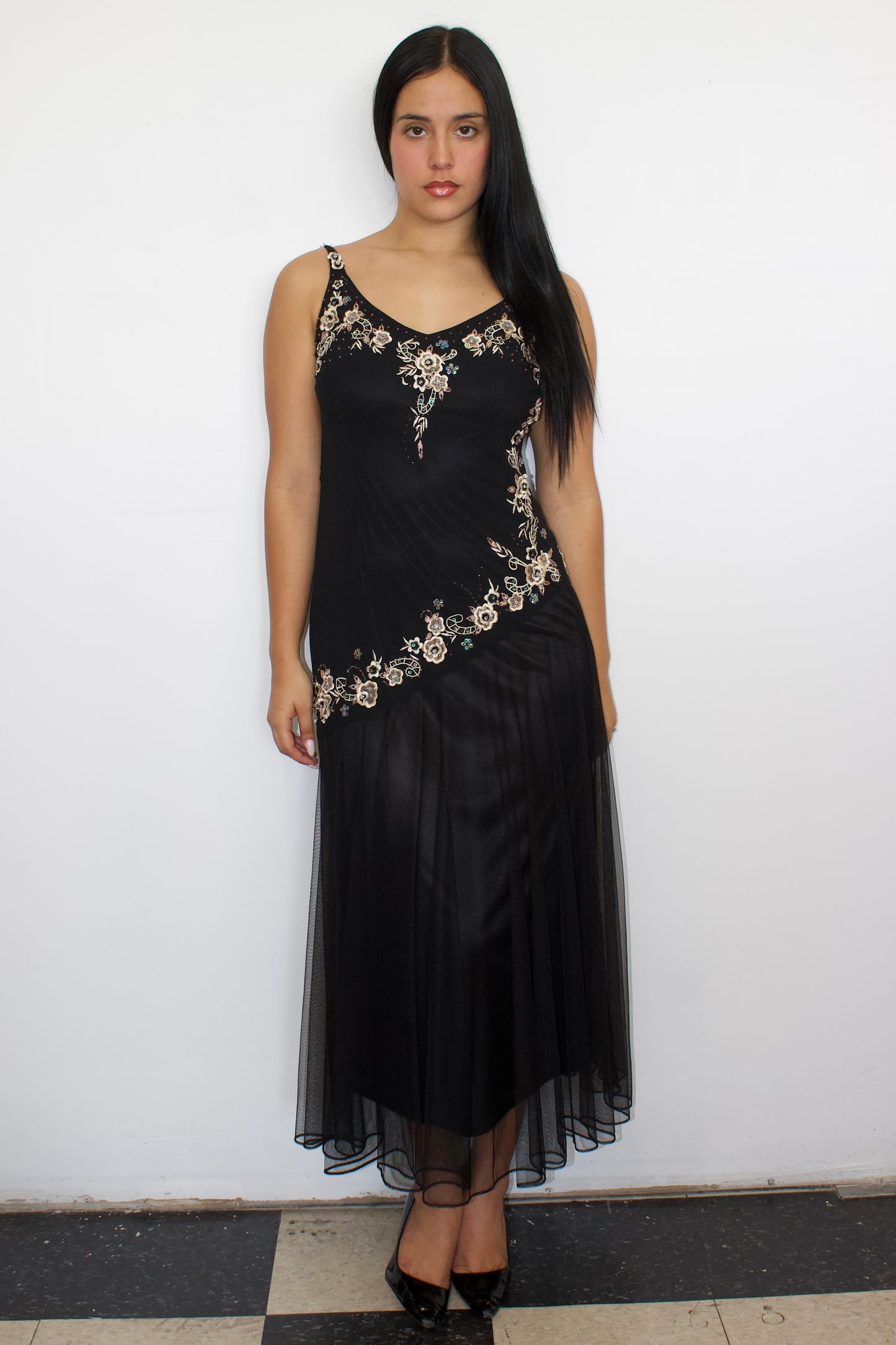 Vintage beaded embroidered dress