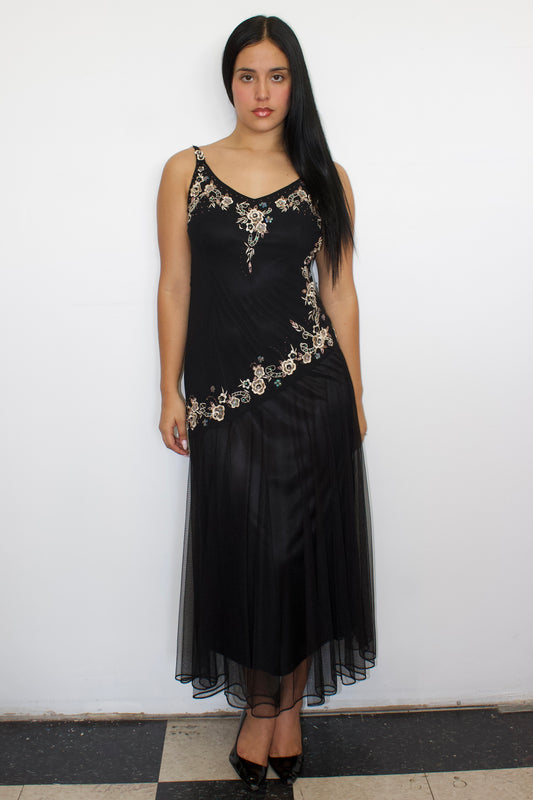 Vintage beaded embroidered dress