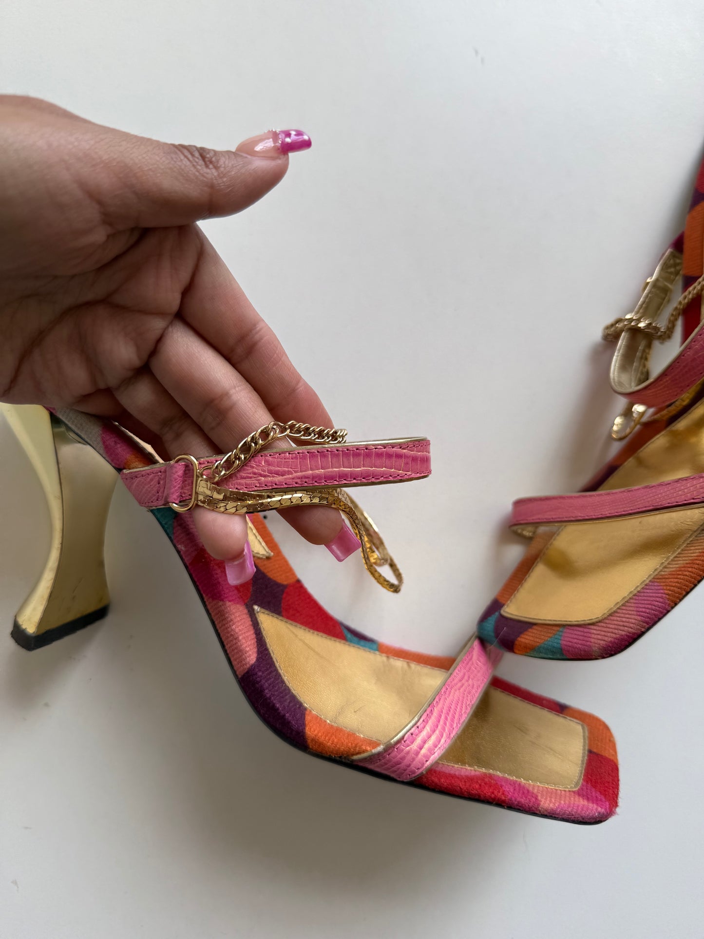 Vintage Nine West chain heels