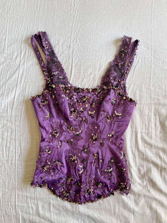 Vintage purple stone corset