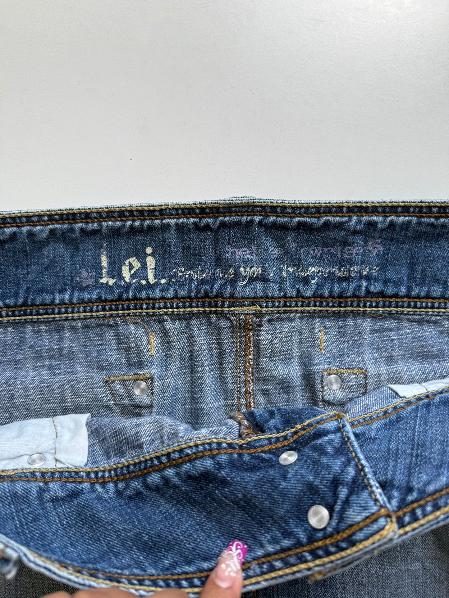 Vintage denim micro miniskirt