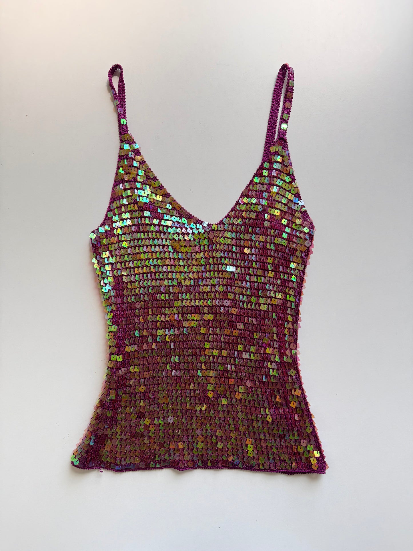 Vintage sequence mermaid cami top
