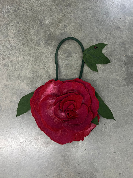 Vintage felt rose handbag