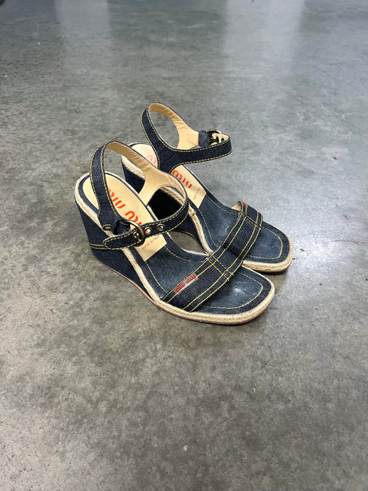 Vintage denim Miu Miu sandals