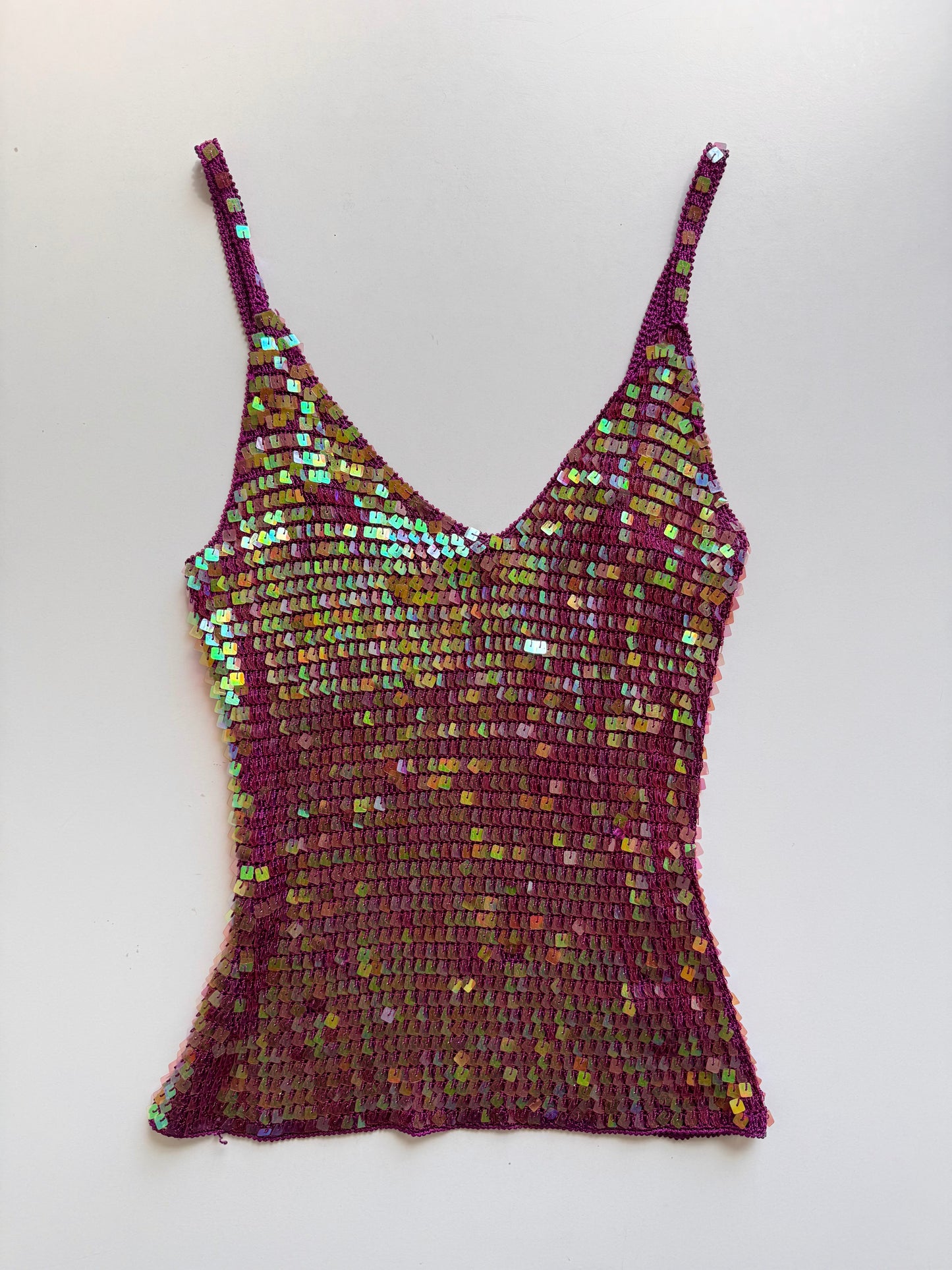 Vintage sequence mermaid cami top