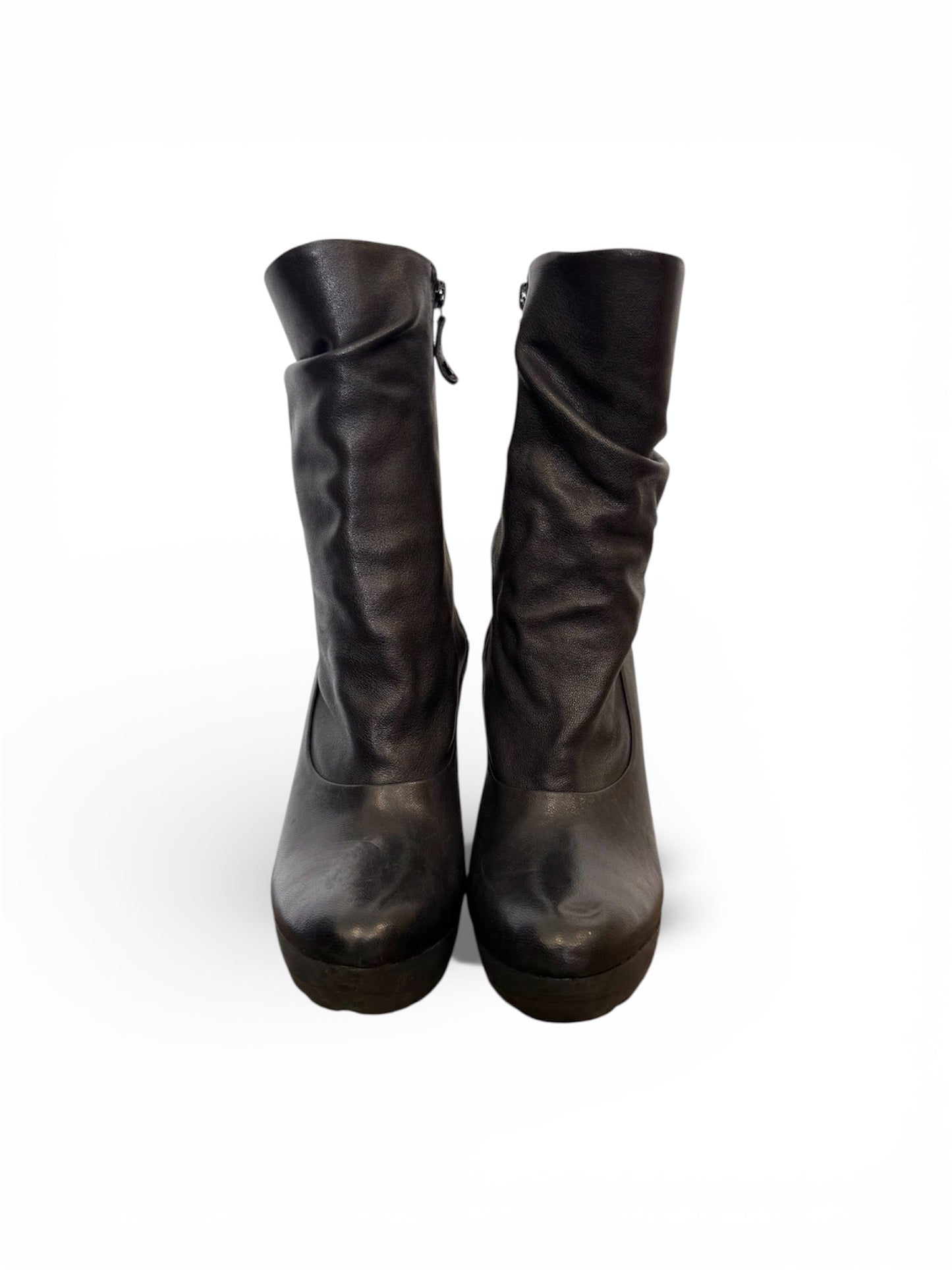 Vintage black leather boots
