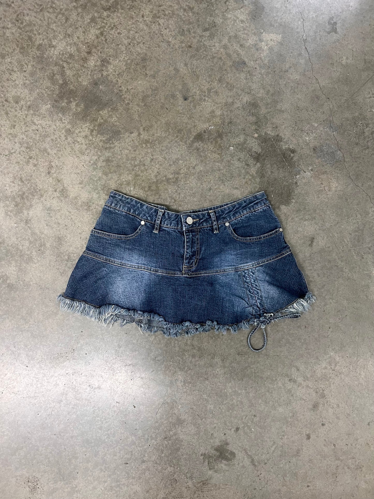 Vintage pleaded denim miniskirt