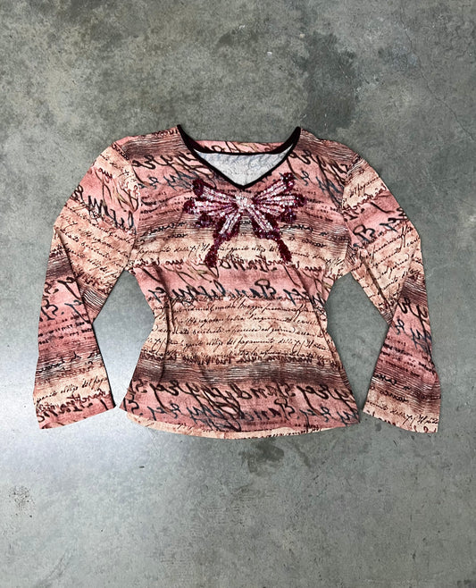 Vintage mesh butterfly top