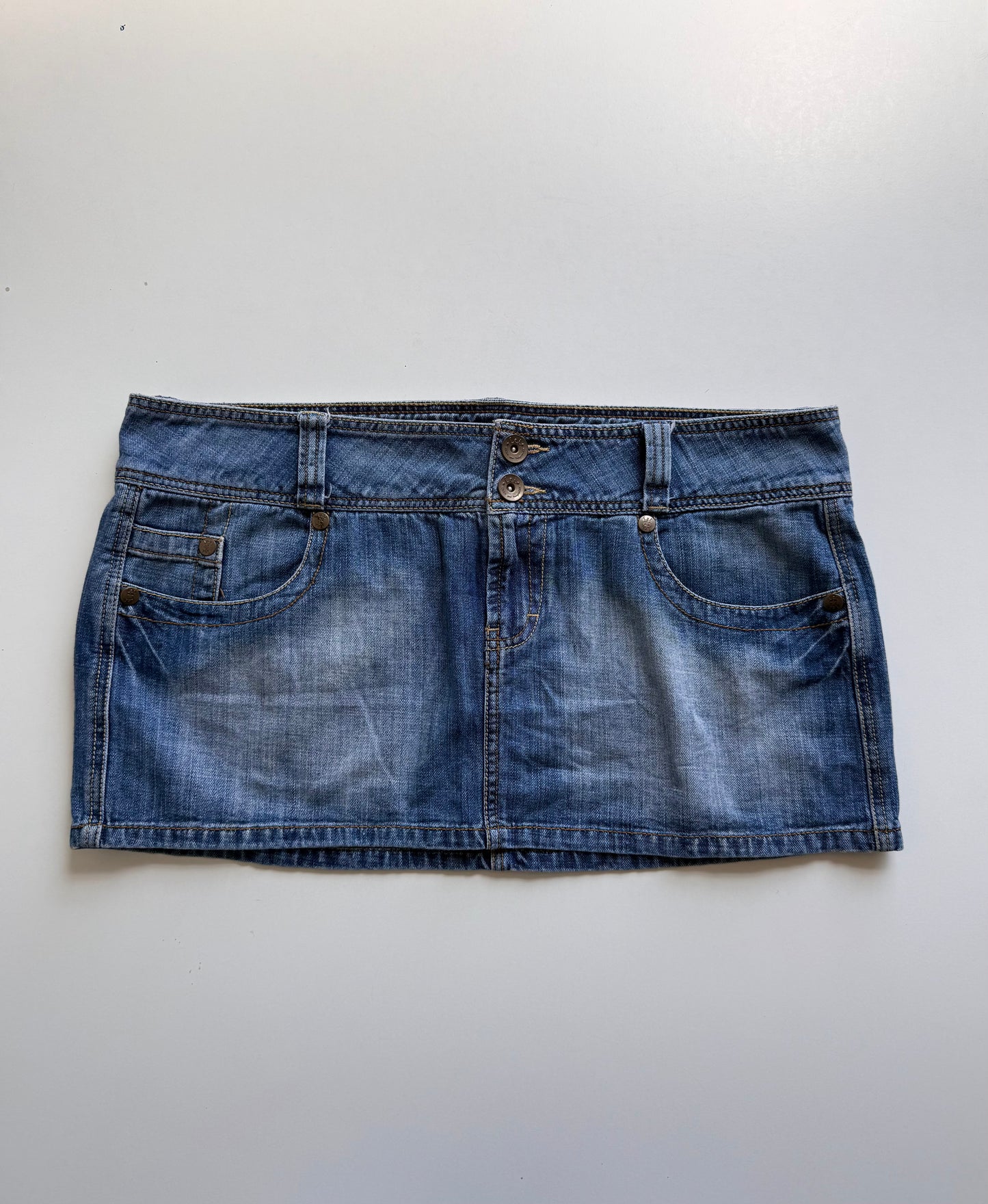 Vintage denim micro miniskirt