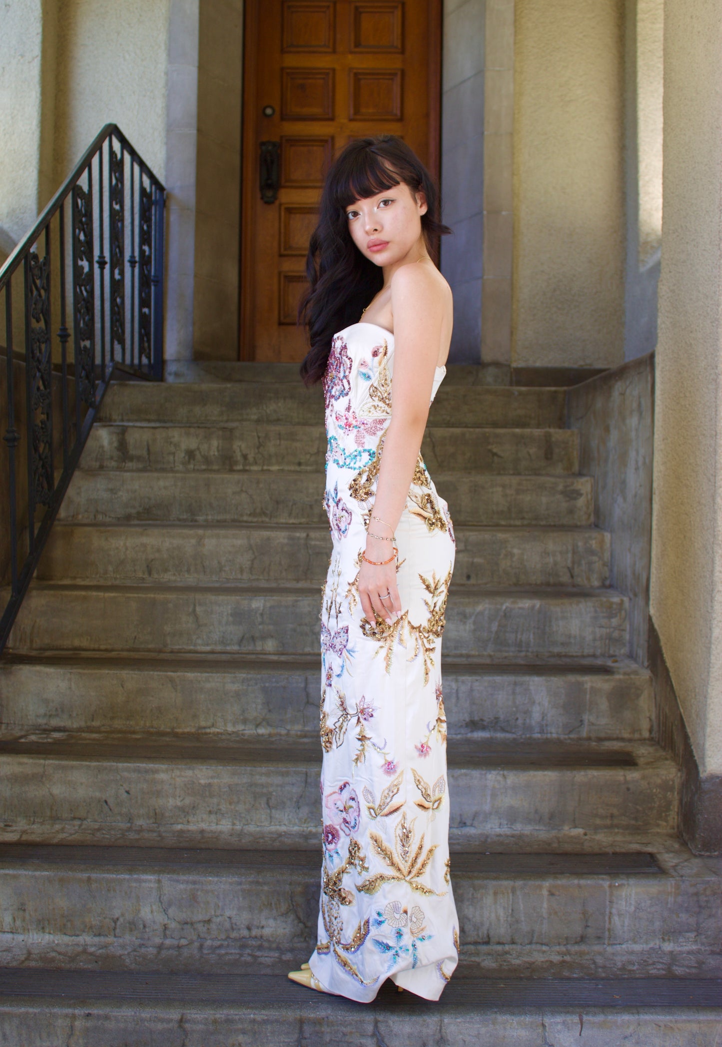 Flower beaded gown