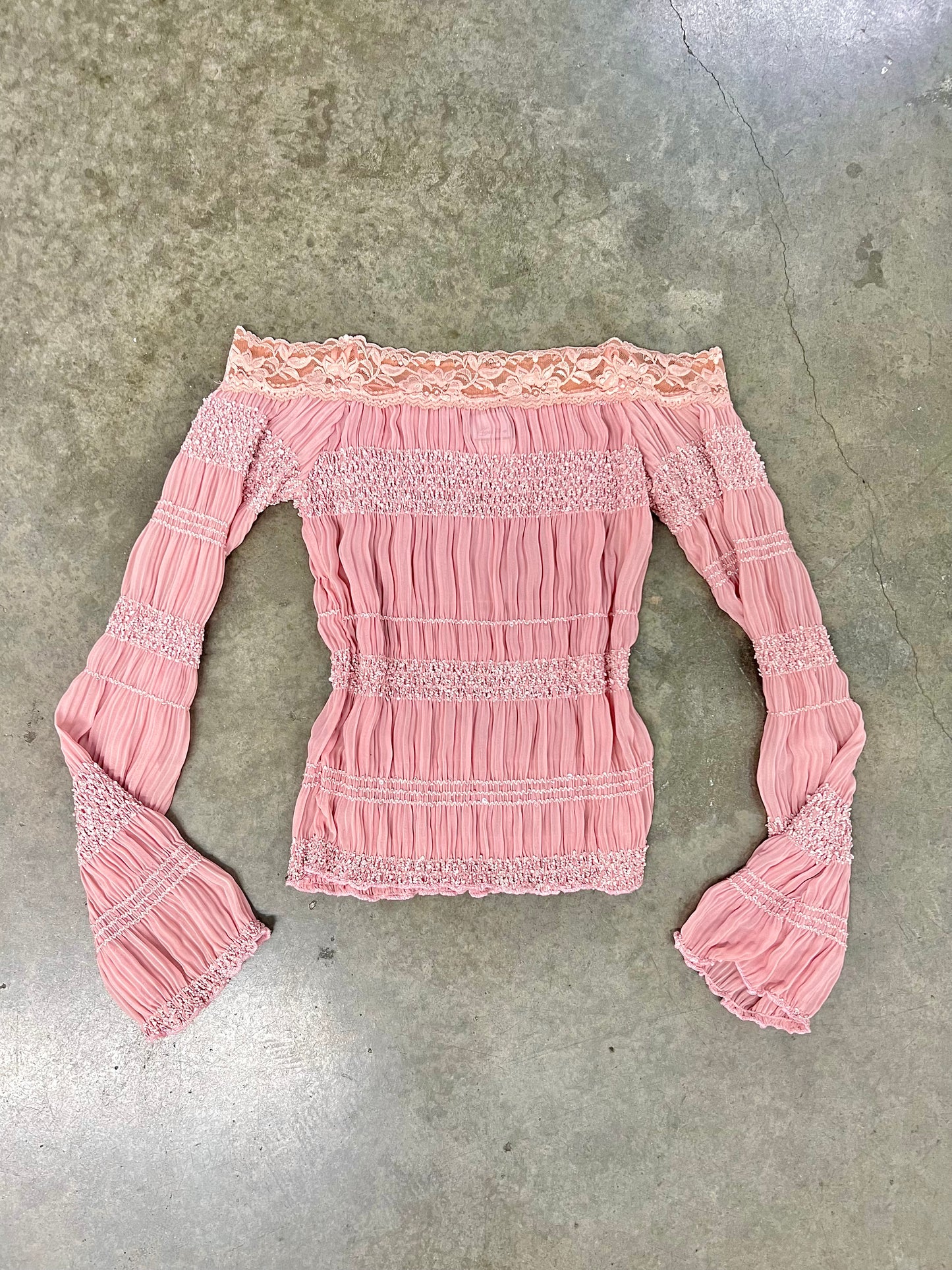 Vintage lace off the shoulder top