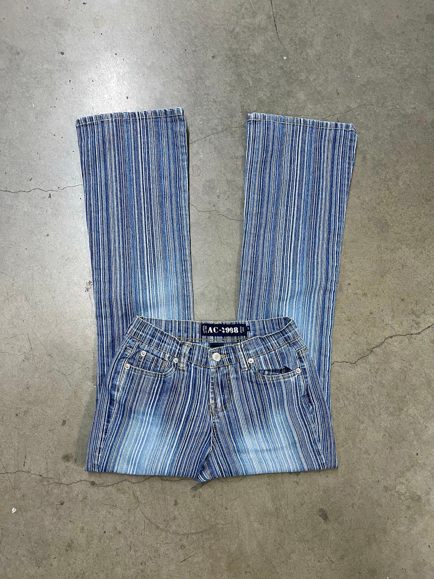 2000’s pinstripe flared jeans