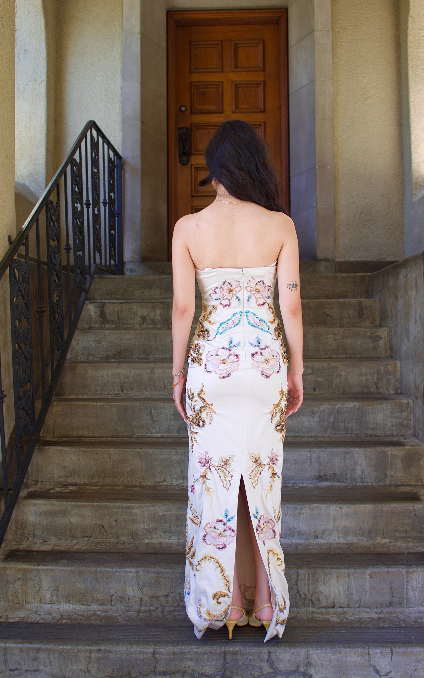 Flower beaded gown