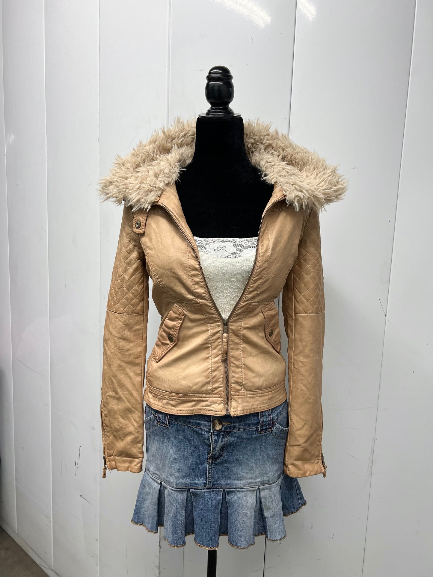 Vintage fur trim motojacket