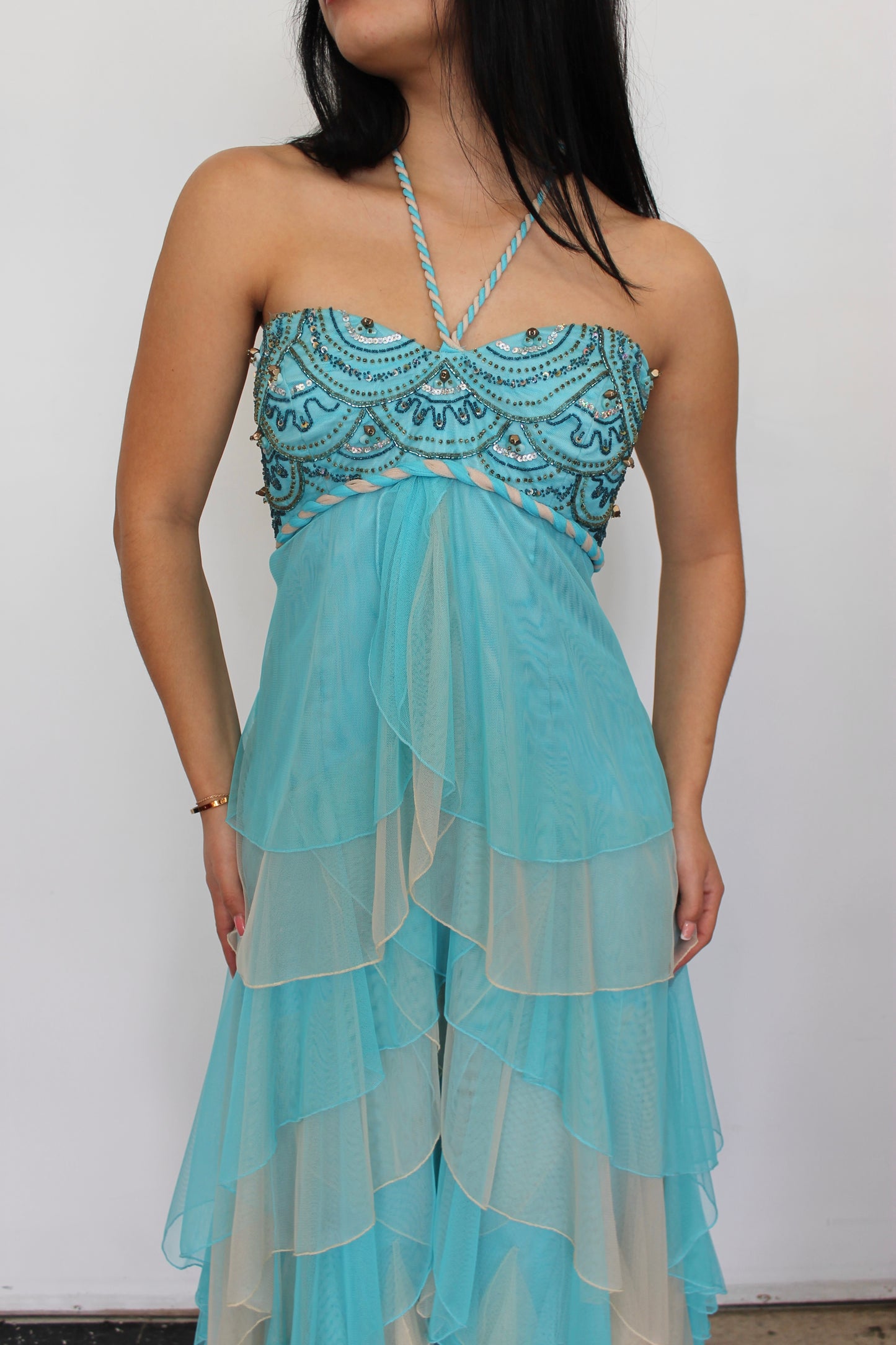 Vintage aqua mermaid dress