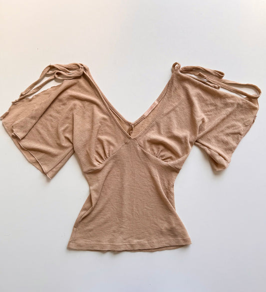 Vintage mesh flared sleeve top