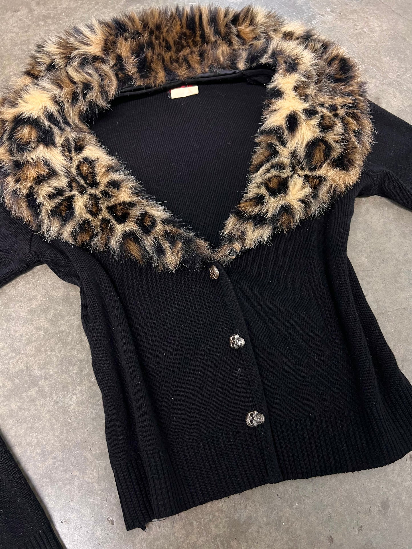 Vintage leopard fur cardigan