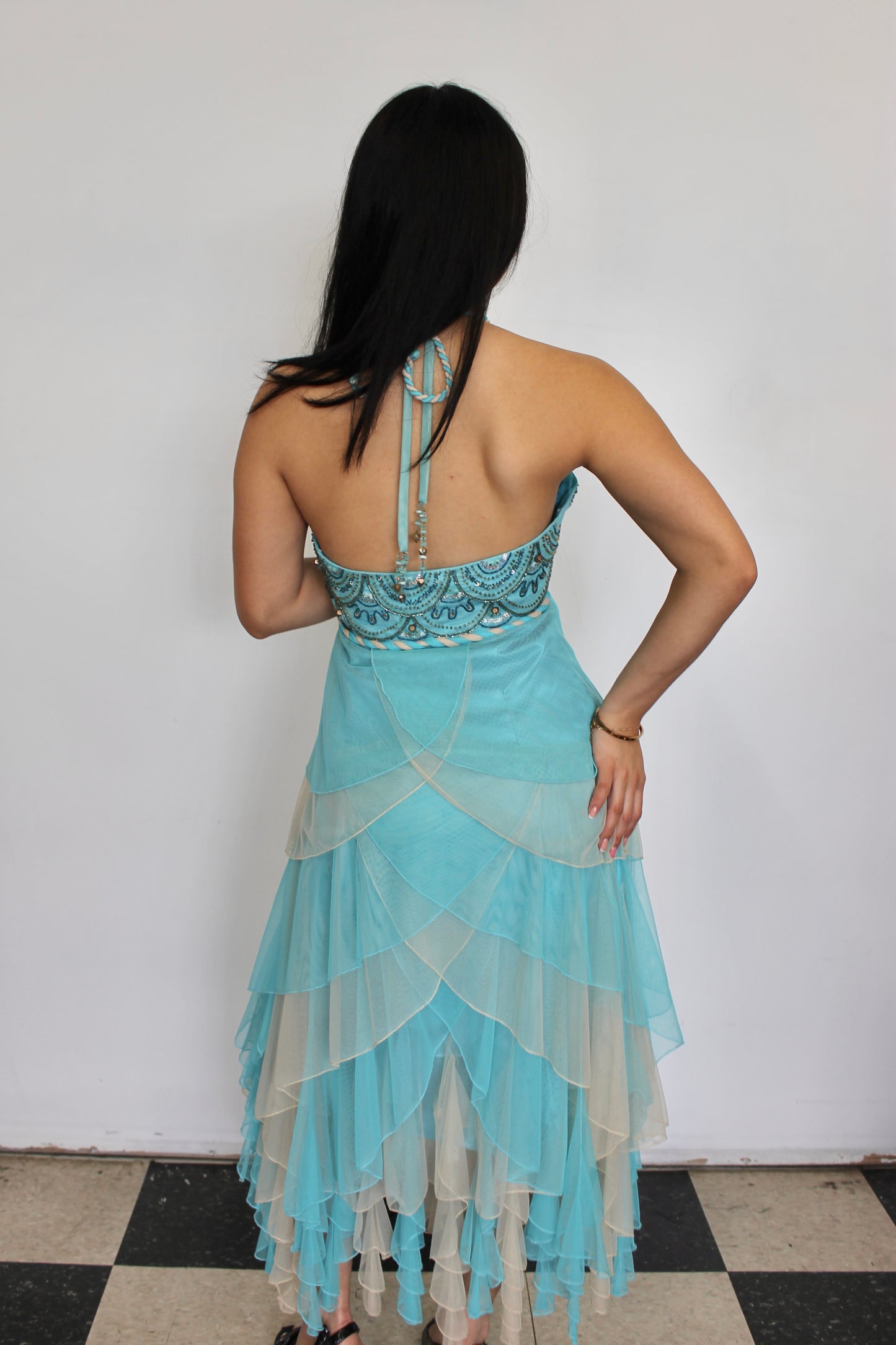 Vintage aqua mermaid dress