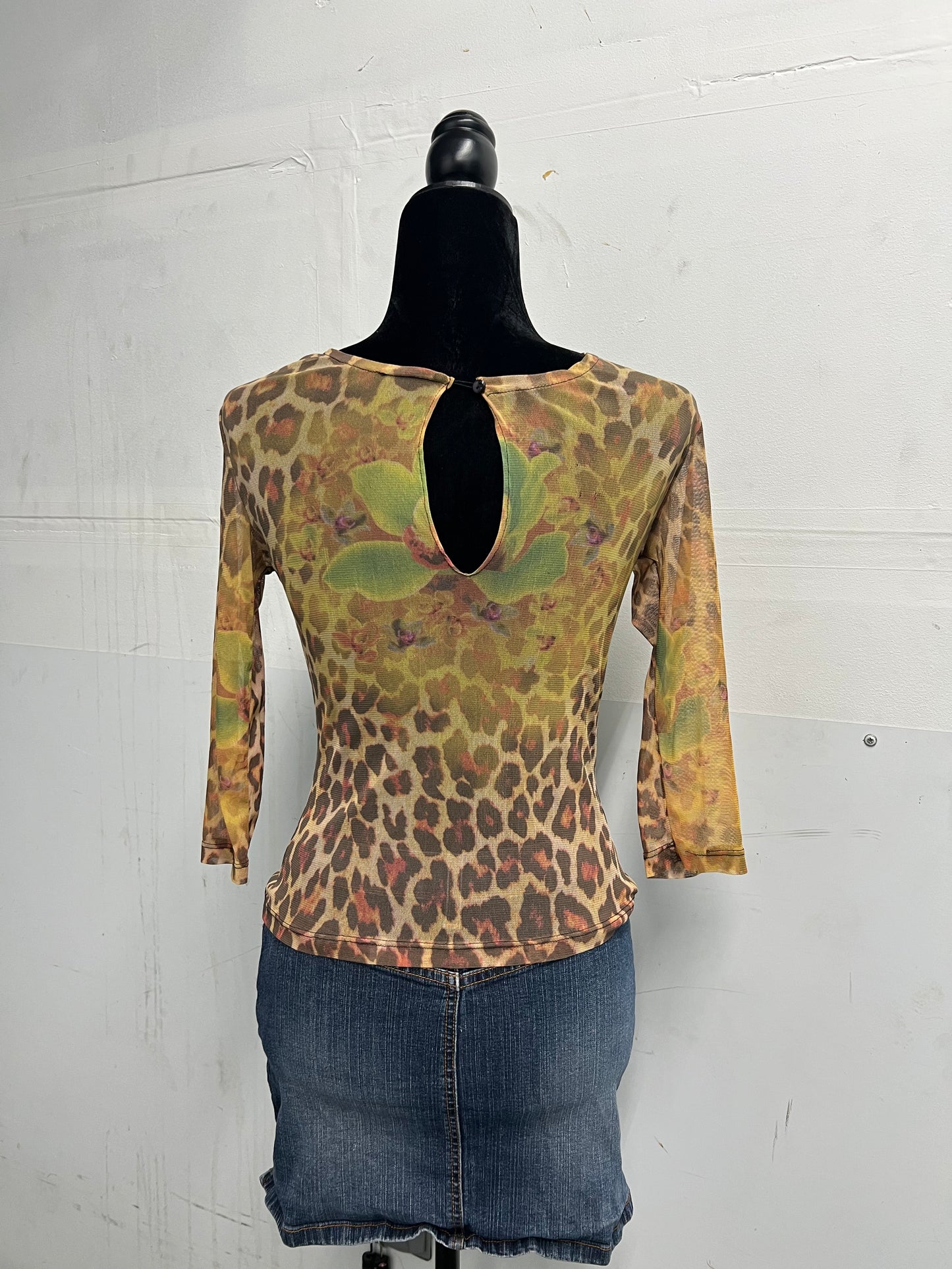 90’s mesh leopard top