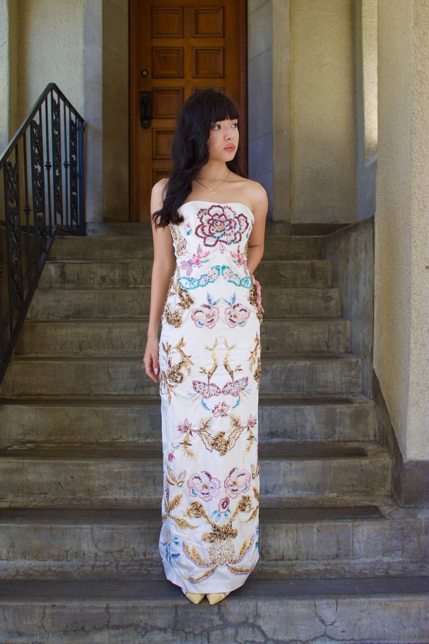 Flower beaded gown