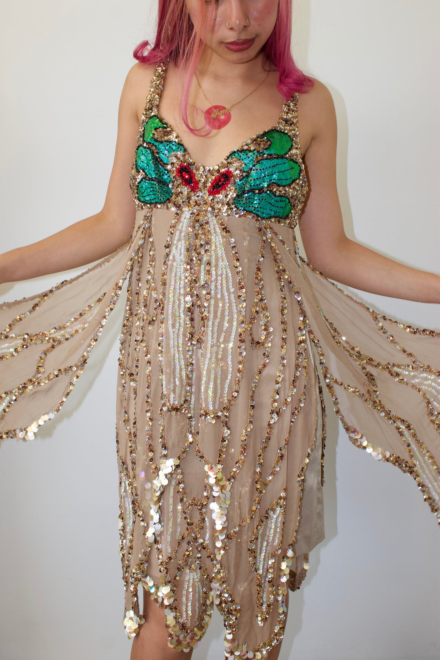 Vintage Mandalay butterfly layered dress