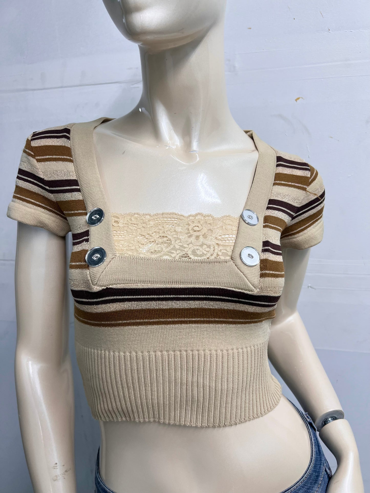 Vintage striped croptop