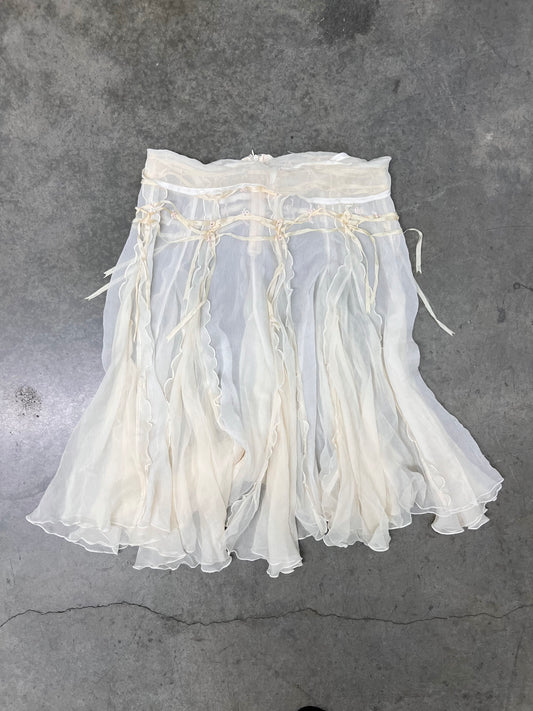 Vintage silk ruffled skirt