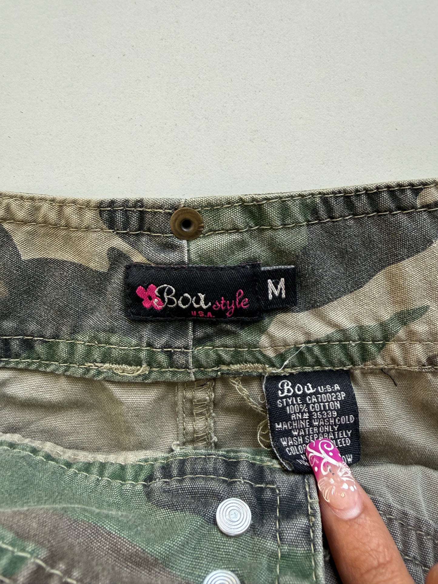 Vintage cargo camo miniskirt