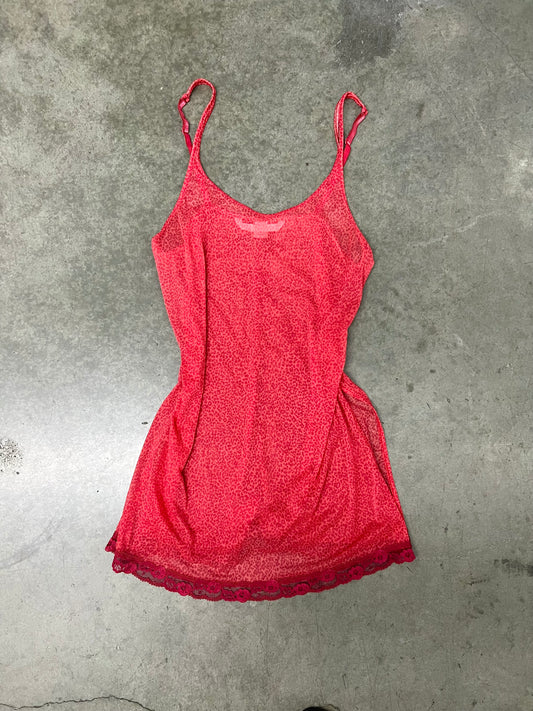 Vintage VS red leopard slip