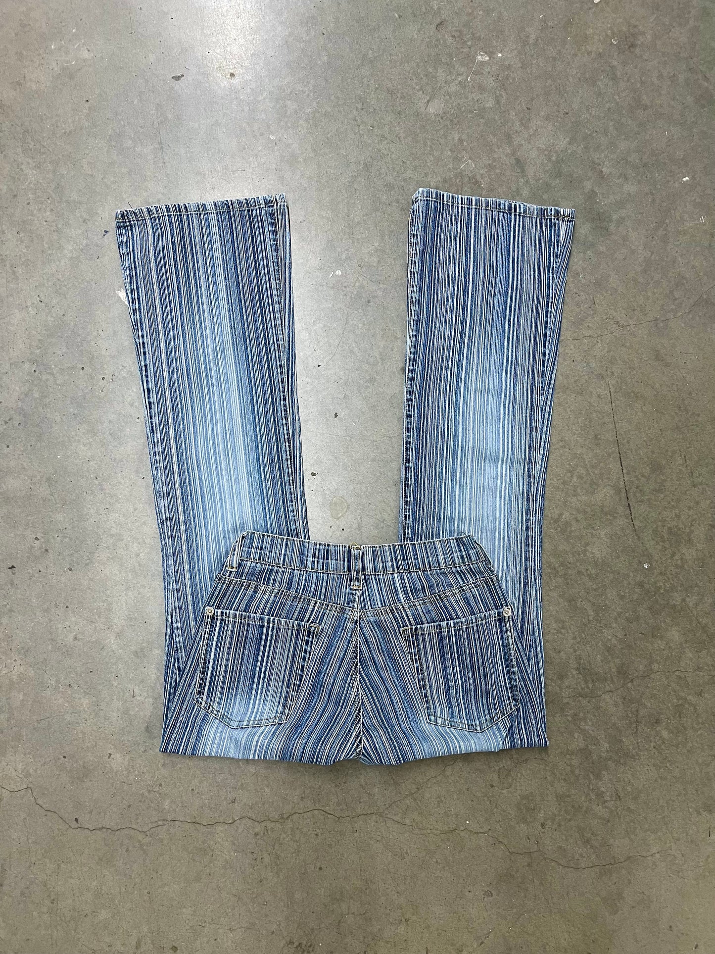 2000’s pinstripe flared jeans