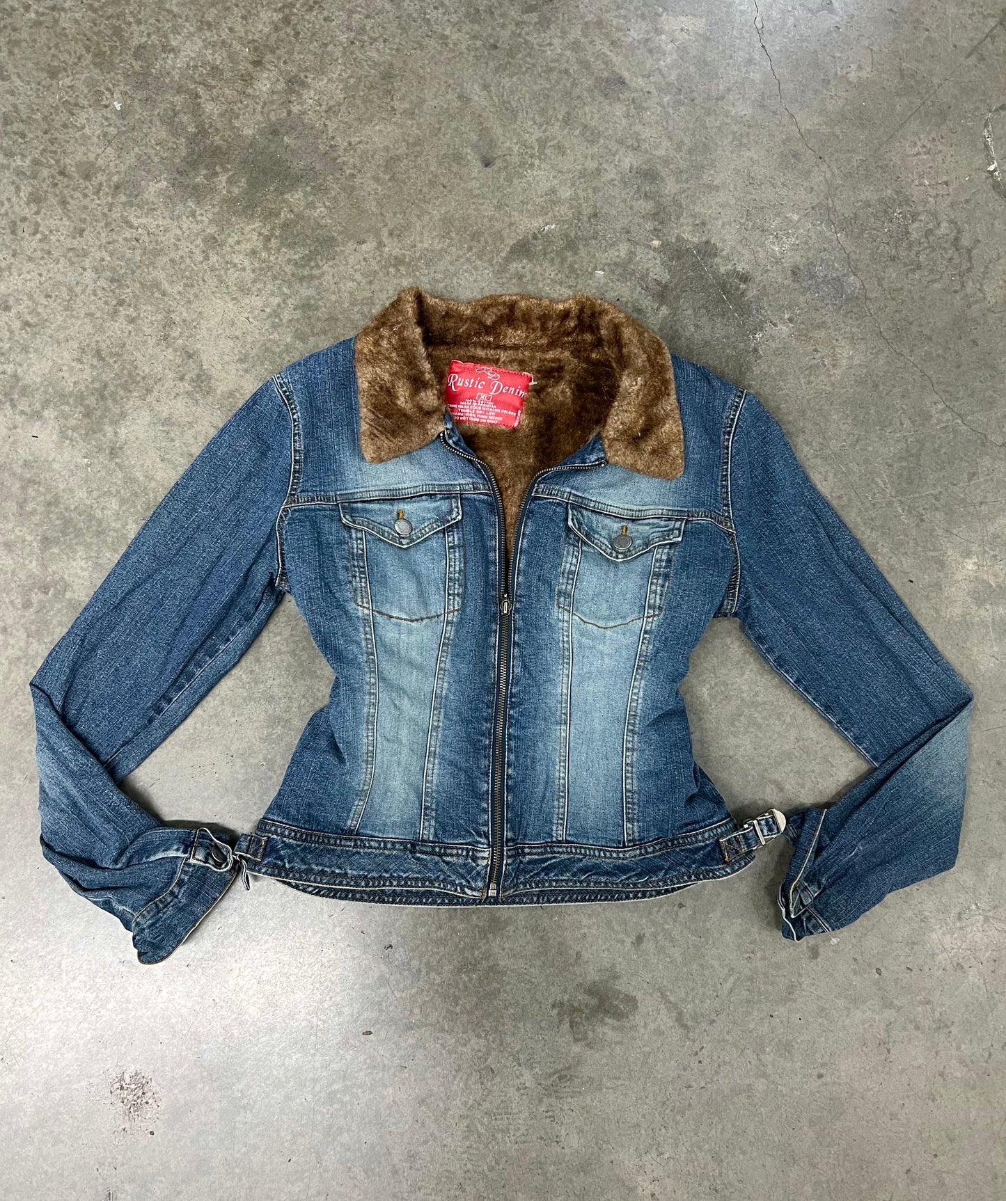 Vintage furtrim zipup jacket