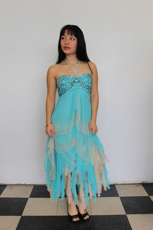 Vintage aqua mermaid dress
