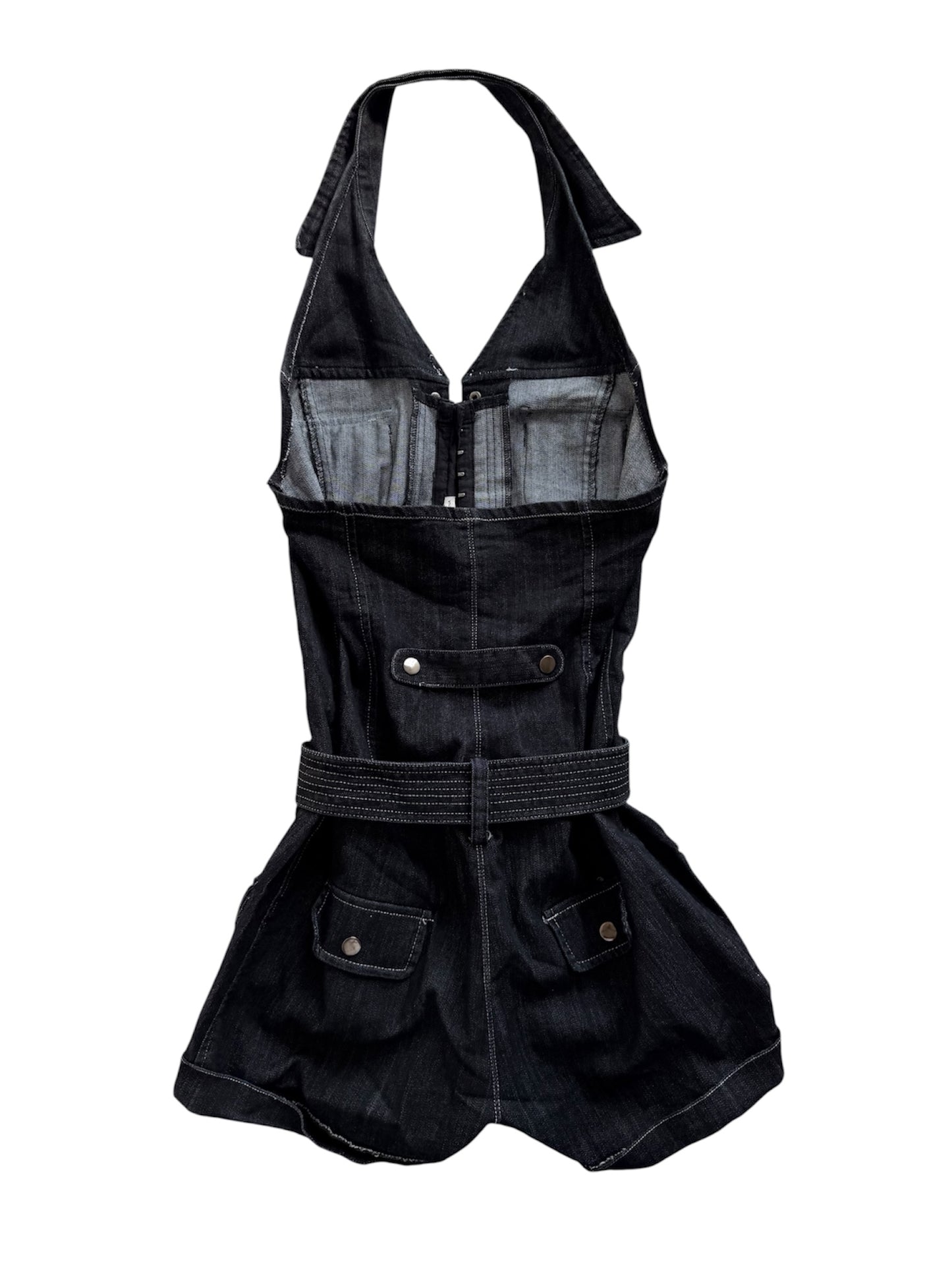 Vintage denim haltered romper