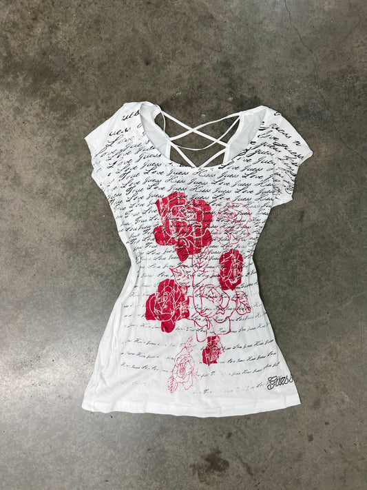 Vintage guess rose top