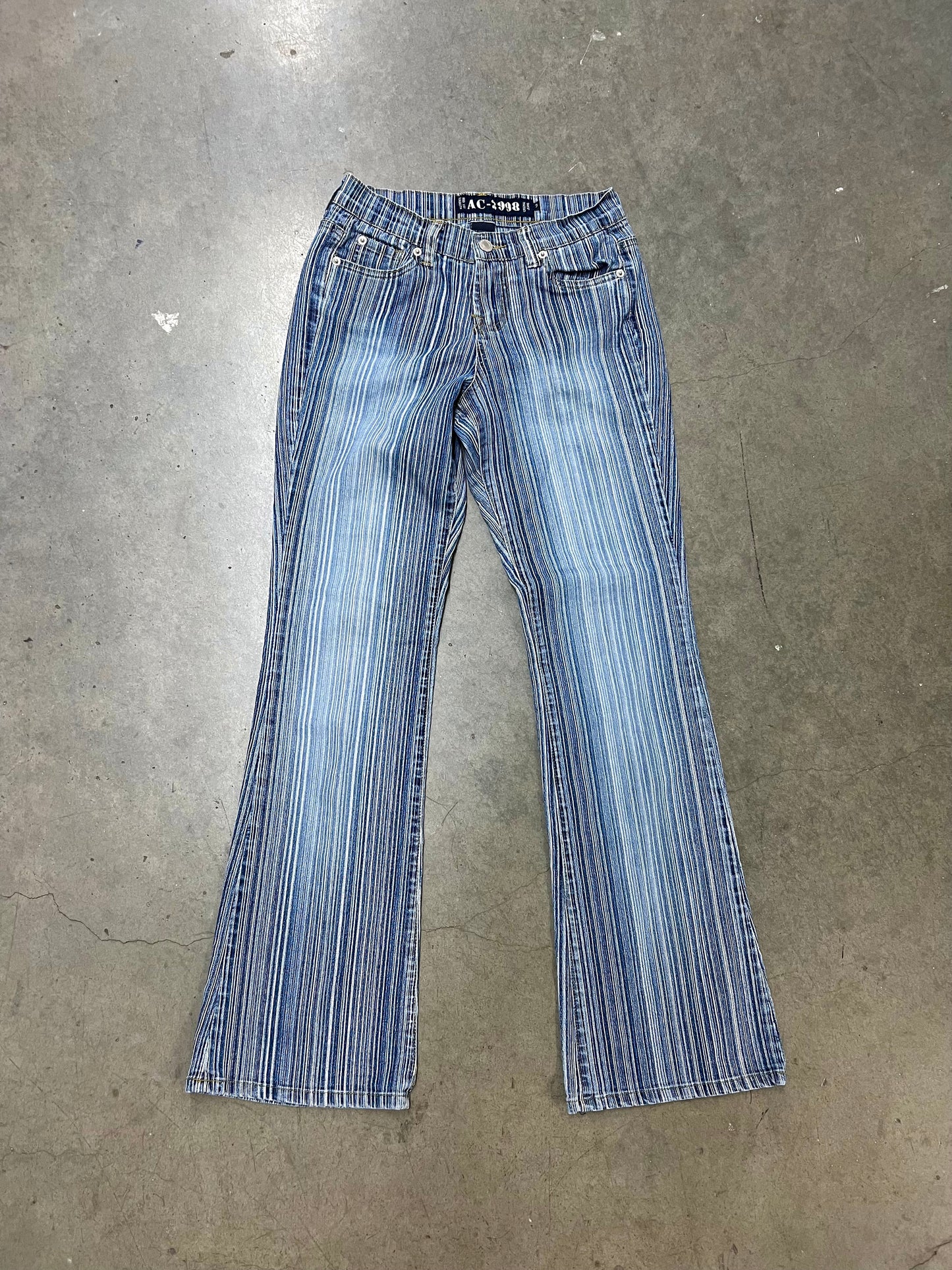 2000’s pinstripe flared jeans